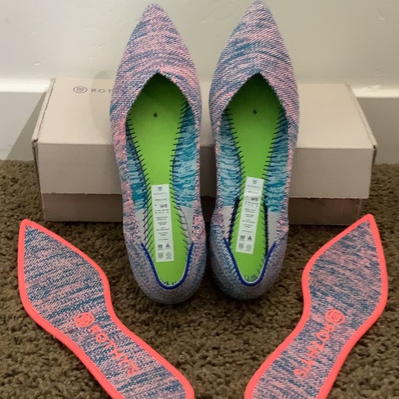 Rothy’s Turquoise Melange Points Size 8 - Picture 3 of 4